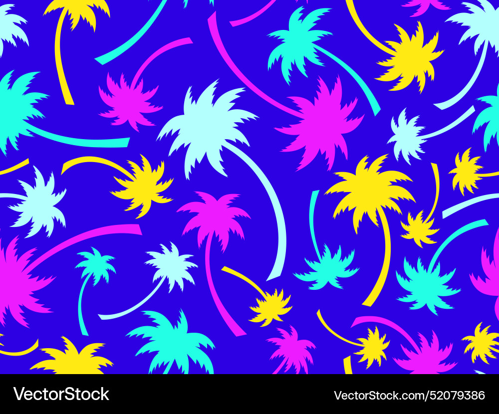 Seamless pattern with colorful palm trees summer Vector Image