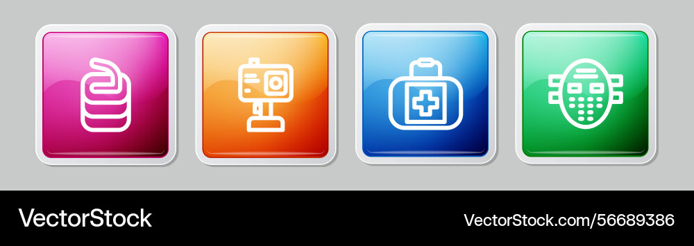Set line stone for curling action camera first Set line stone for curling action camera first Vector Image