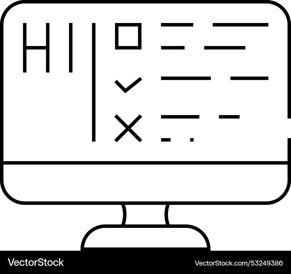 Turing test line icon isolated Vector Image