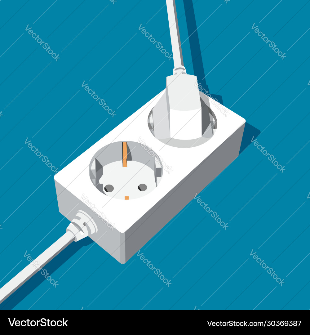 Abstract extension power socket with two inputs Abstract extension power socket with two inputs vector image
