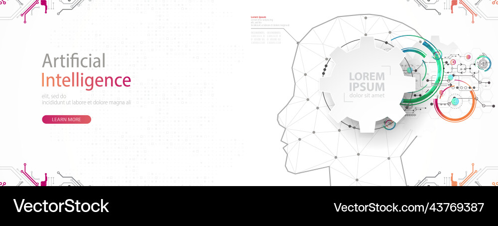 Artificial intelligence ai and big data concept Artificial intelligence ai and big data concept Vector Image