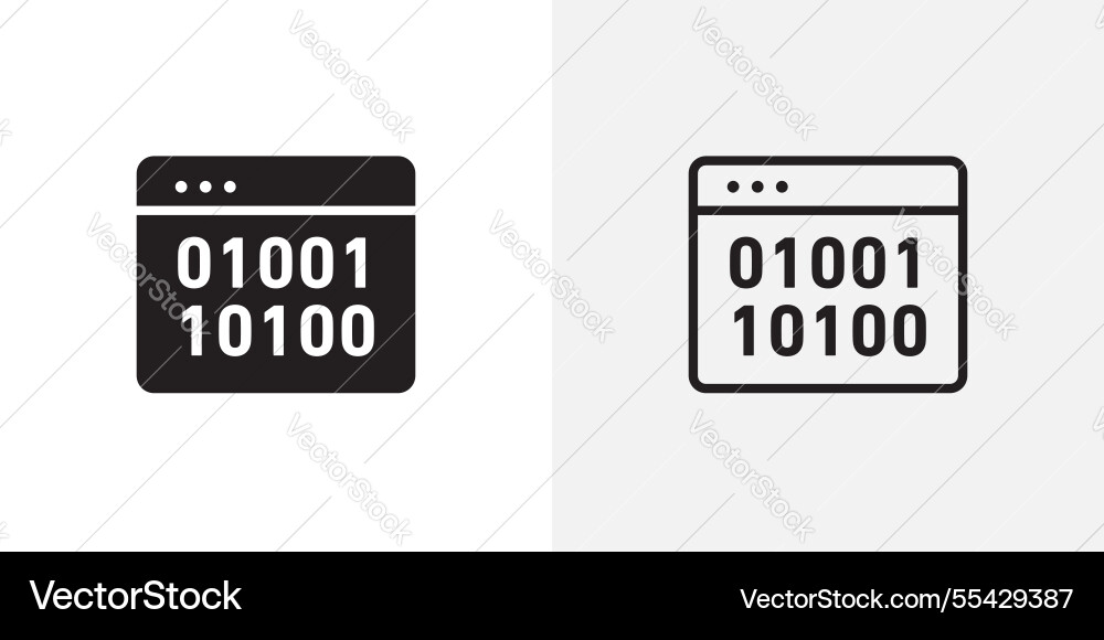 Binary code icons pack for apps and ui ux desigs Binary code icons pack for apps and ui ux desigs vector image