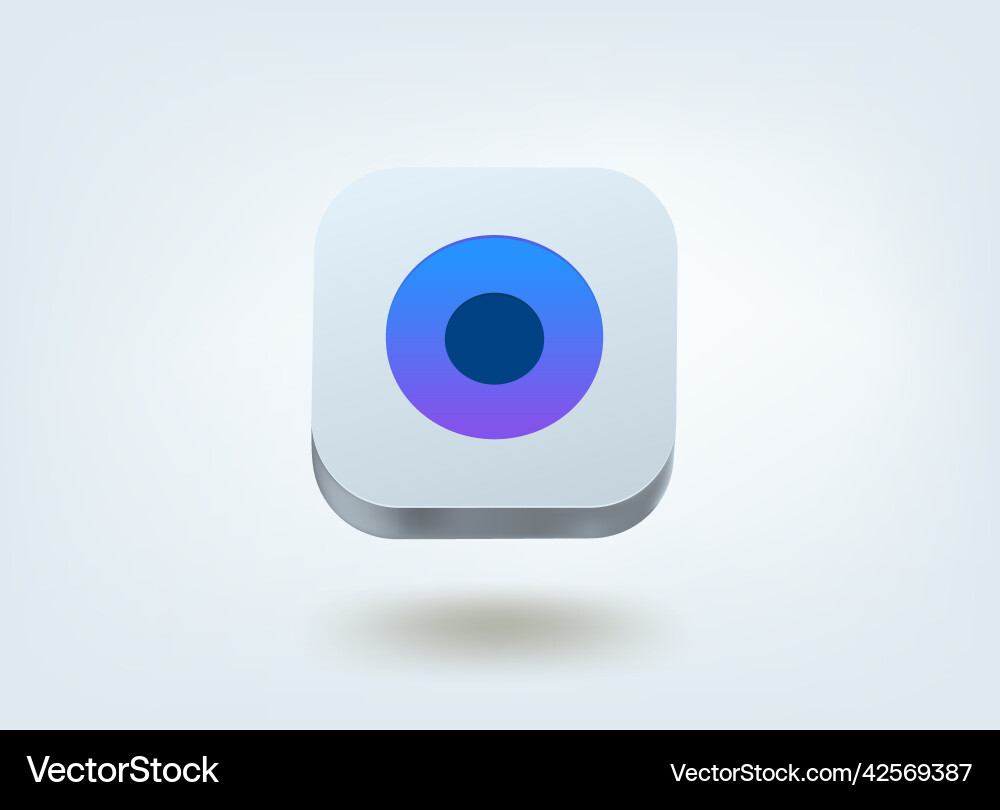 Camera icon 3d mobile application Vector Image