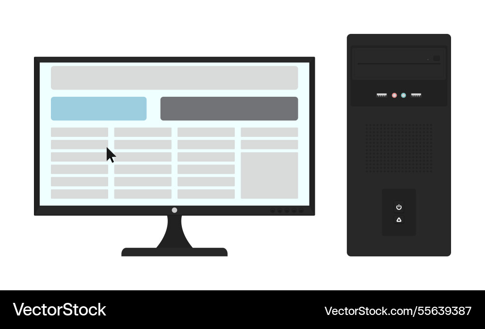 Classic desktop computer setup Classic desktop computer setup vector image