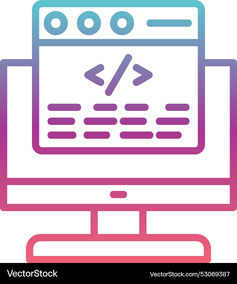 Coding line gradient design vector image