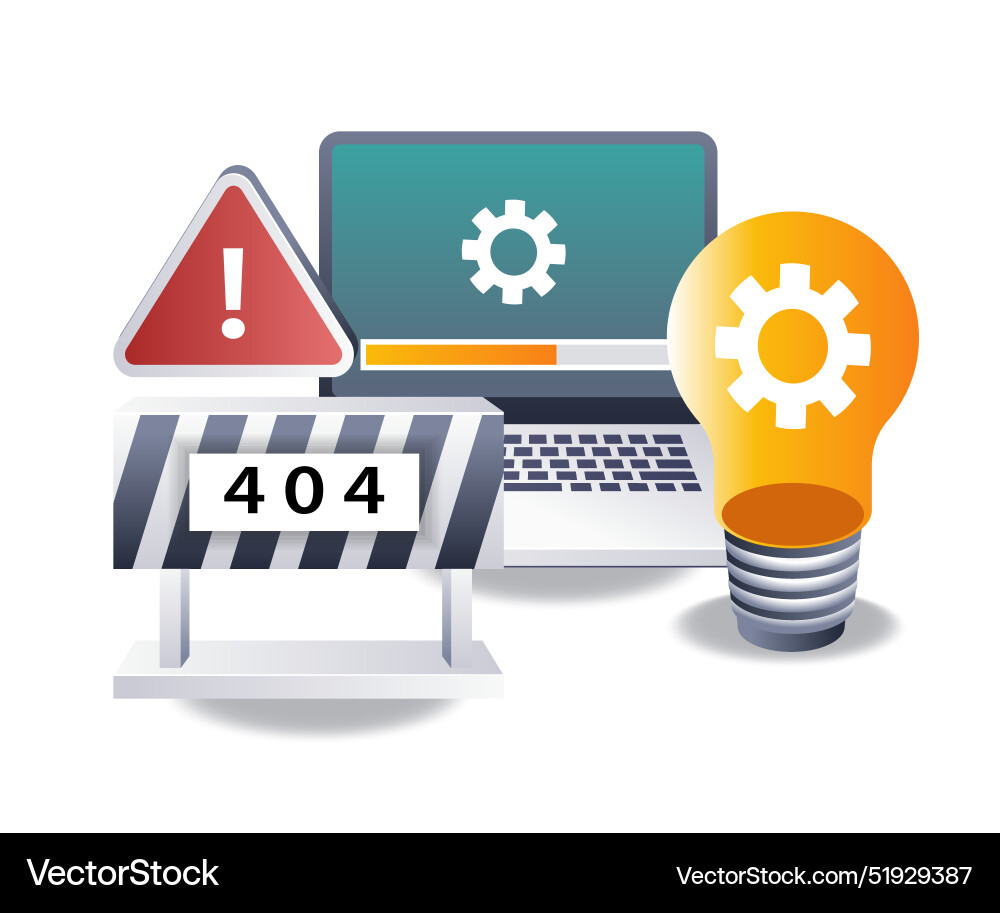 Effective management of 404 error codes vector image