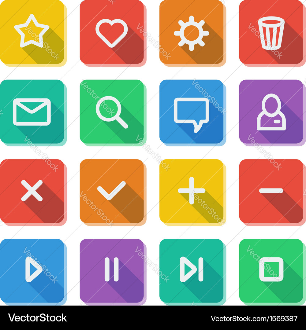 Flache ui Designelemente - Set von Basis-Web-Symbolen Vektorbild