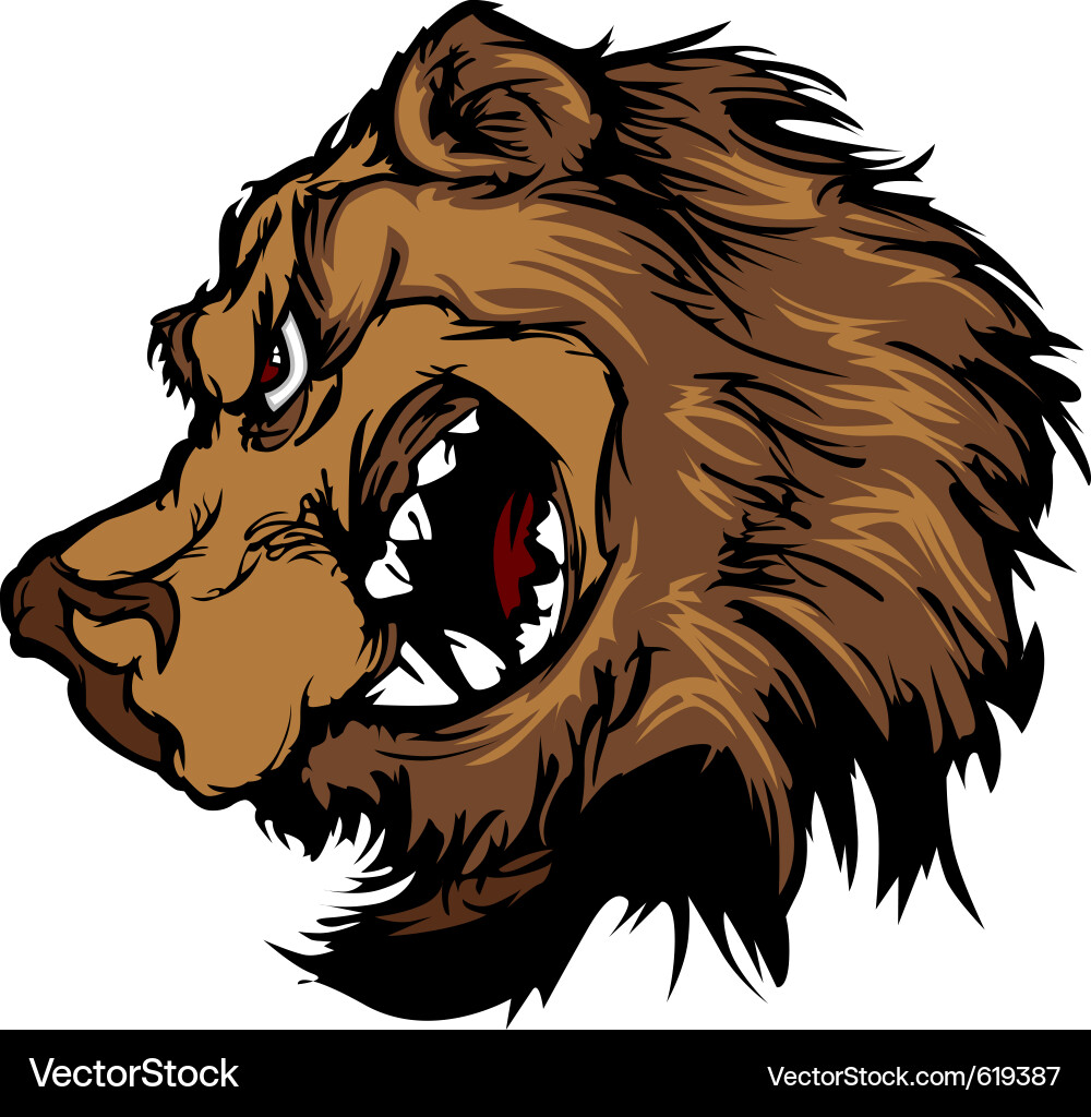 Grizzly Bear Head - Fierce Growl Vector Image