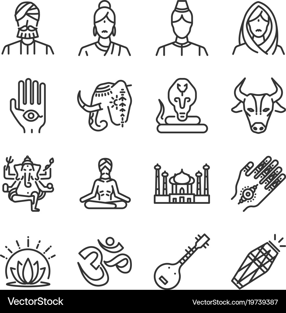 India icon set Royalty Free Vector Image - VectorStock