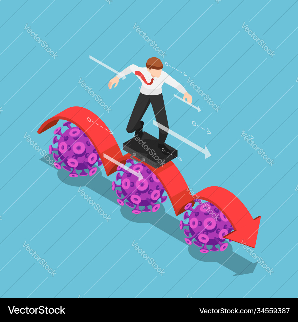 Isometric businessman using business bag vector image