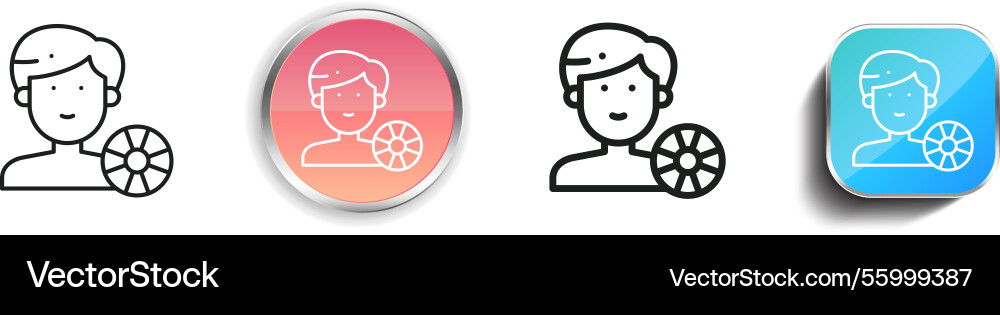 Lifeguard icon thin linear regular and button Vector Image