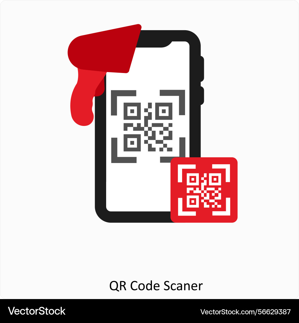 Qr code scanner icon concept vector image