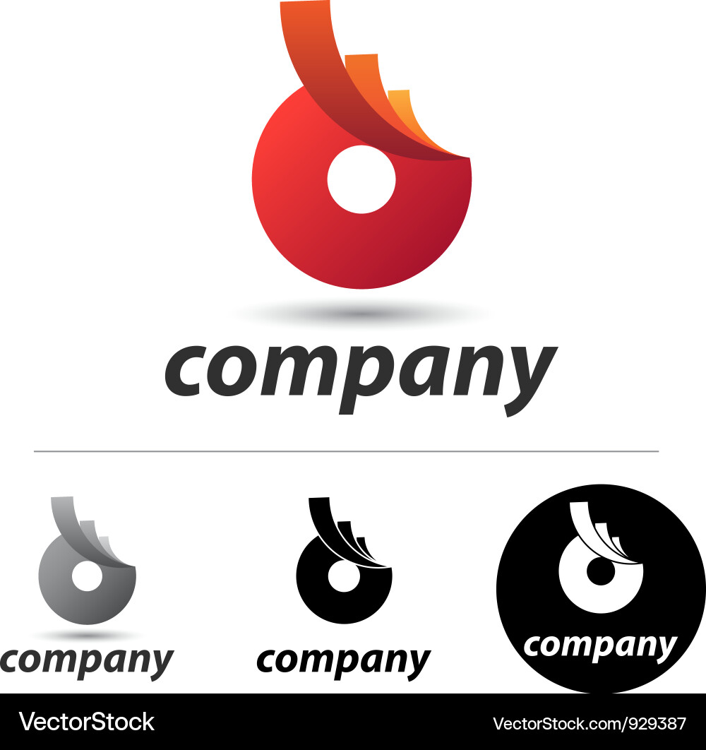 Red Circular Emblem Vector Image