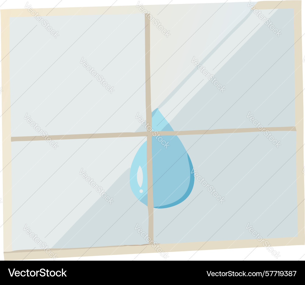 Water drop on window pane design generative ai vector image
