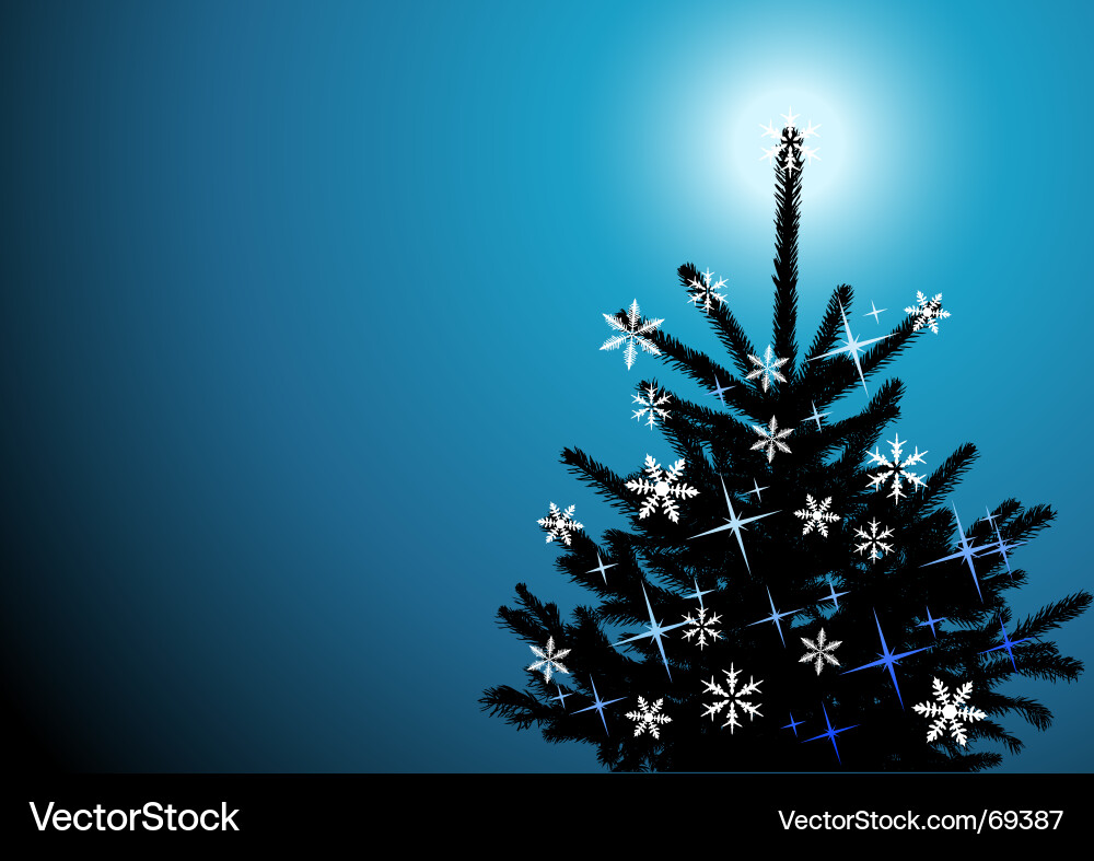 Winter background christmas tree Royalty Free Vector Image