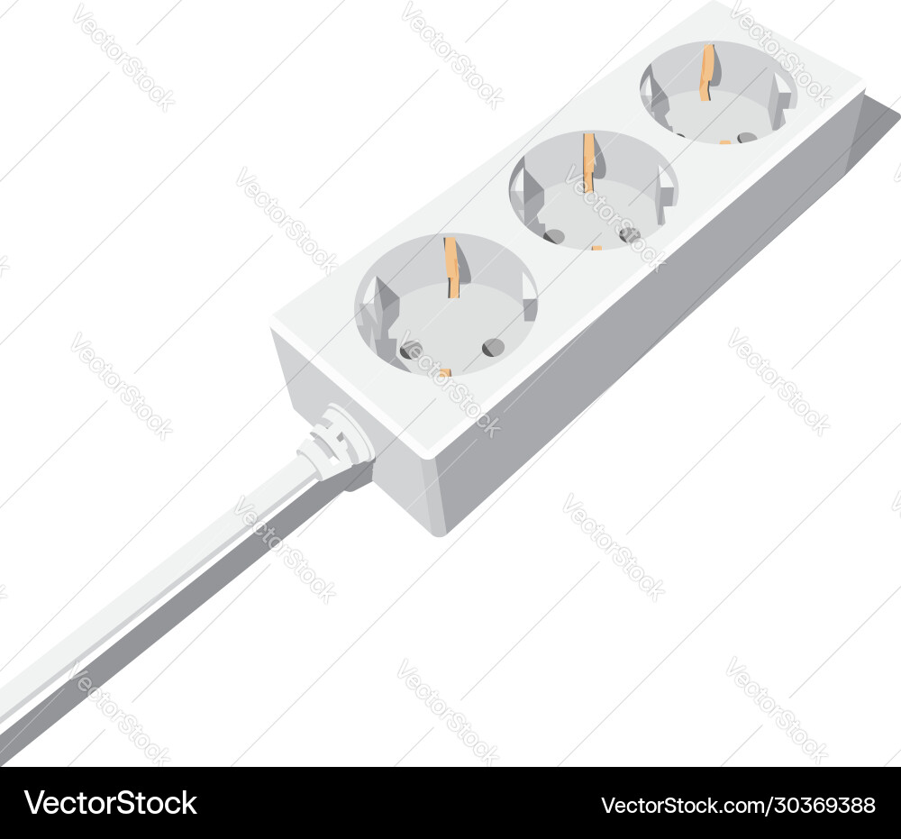3d abstract extension power socket with three 3d abstract extension power socket with three vector image