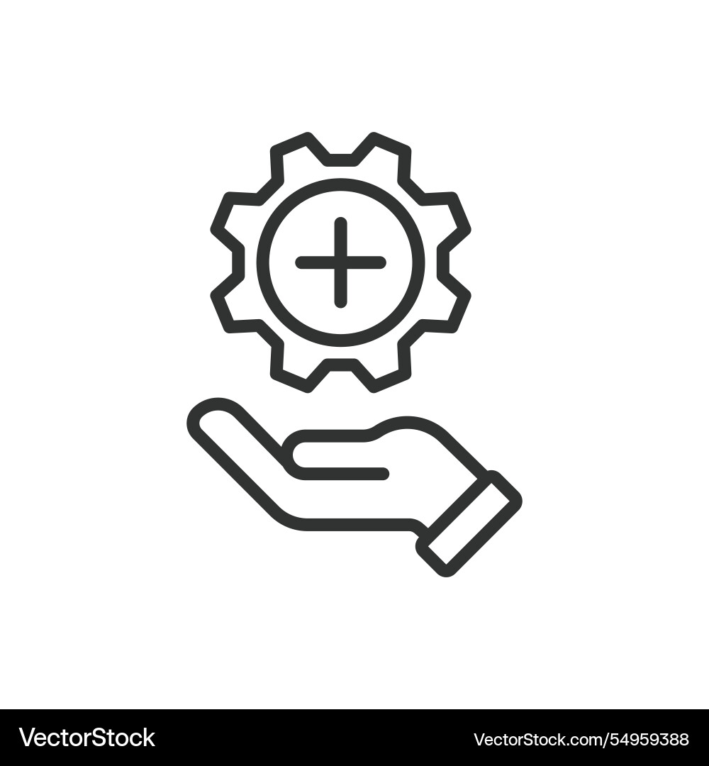 Added icon in line design adding included vector image