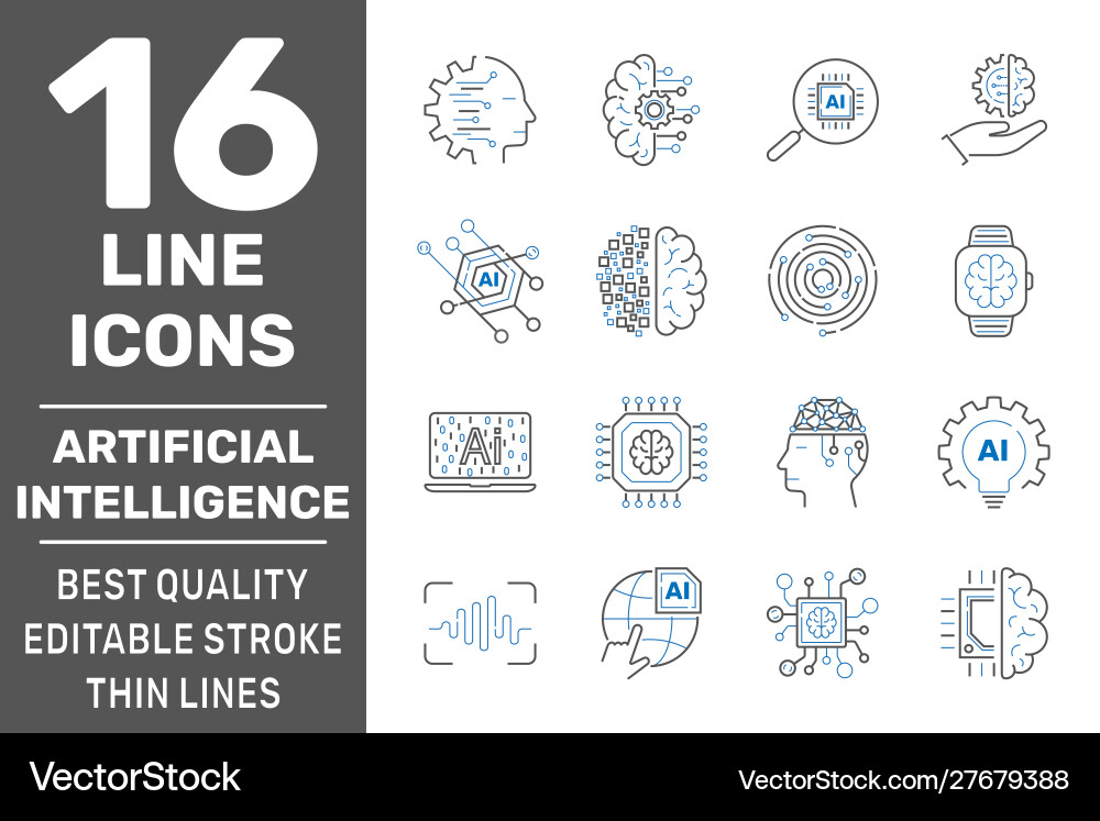 AI Robot Icons - Artificial Intelligence vector image