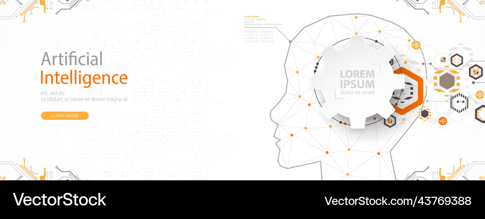 Artificial intelligence ai and big data concept Vector Image