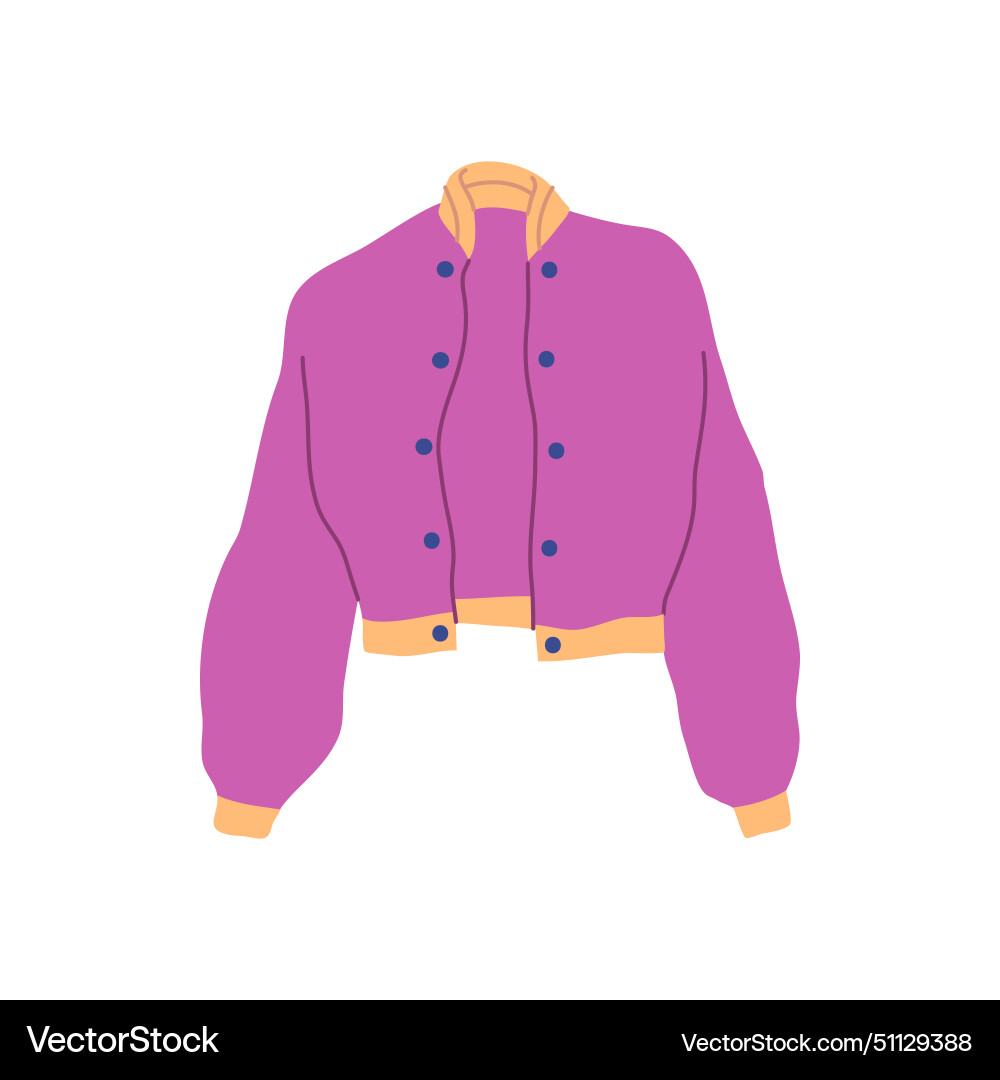 Cartoon clothes male purple jacket Cartoon clothes male purple jacket vector image
