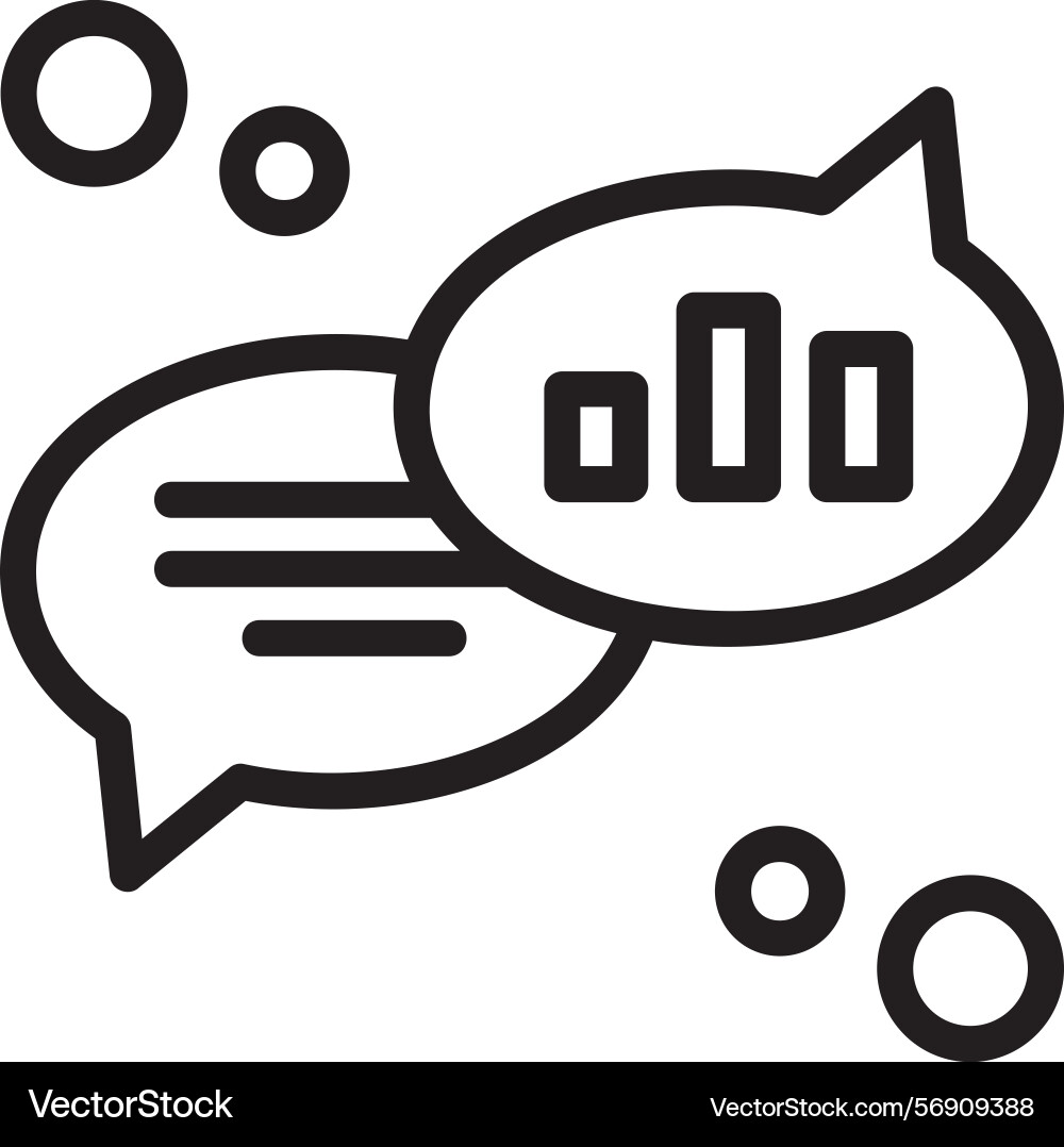 Conversation analysis linear style icon design Vector Image