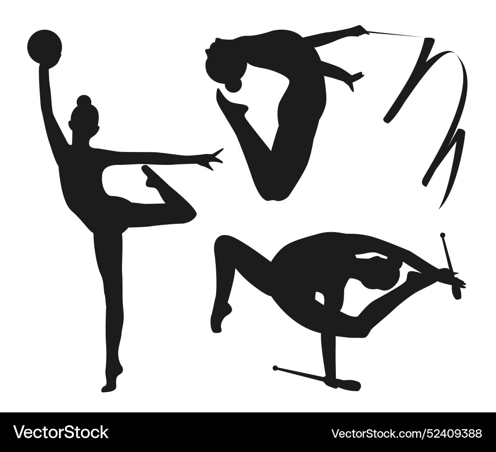 Flat design gymnast silhouette Royalty Free Vector Image