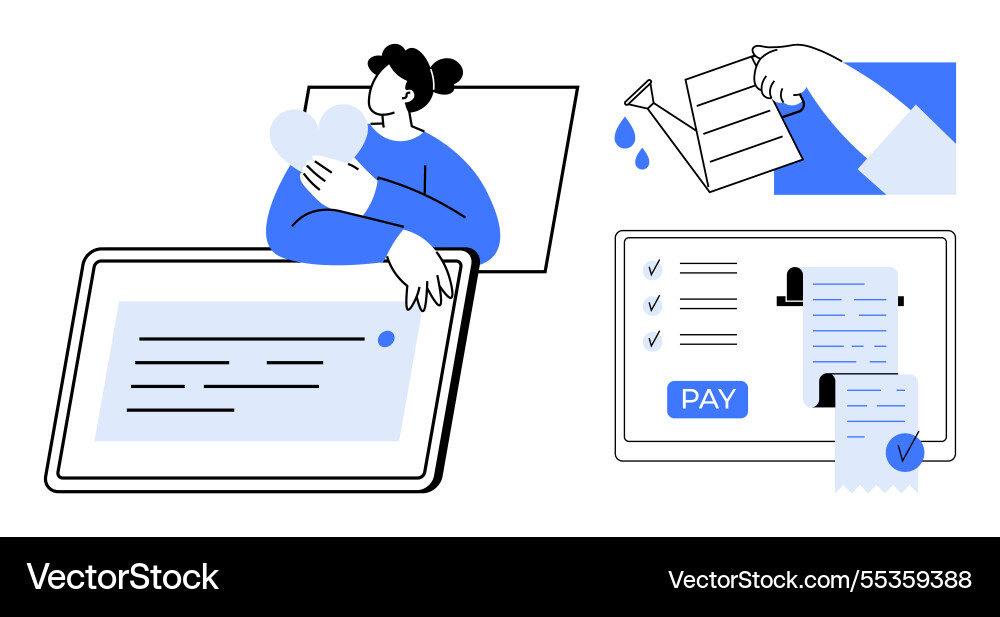 Online payment processing with secure transactions Online payment processing with secure transactions vector image