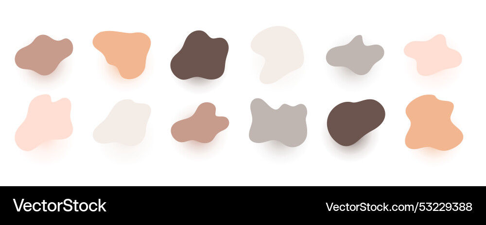 Pack of abstract blob shape element with muted Vector Image