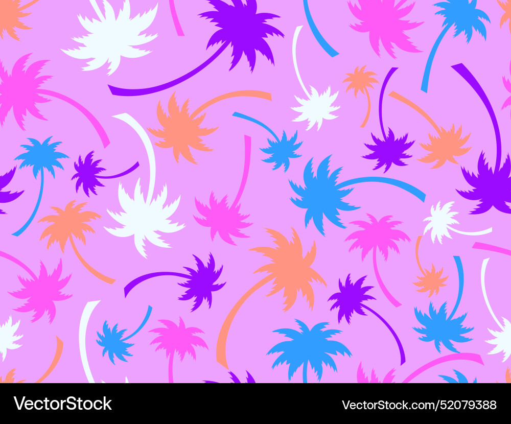 Seamless pattern with colorful palm trees summer Seamless pattern with colorful palm trees summer vector image