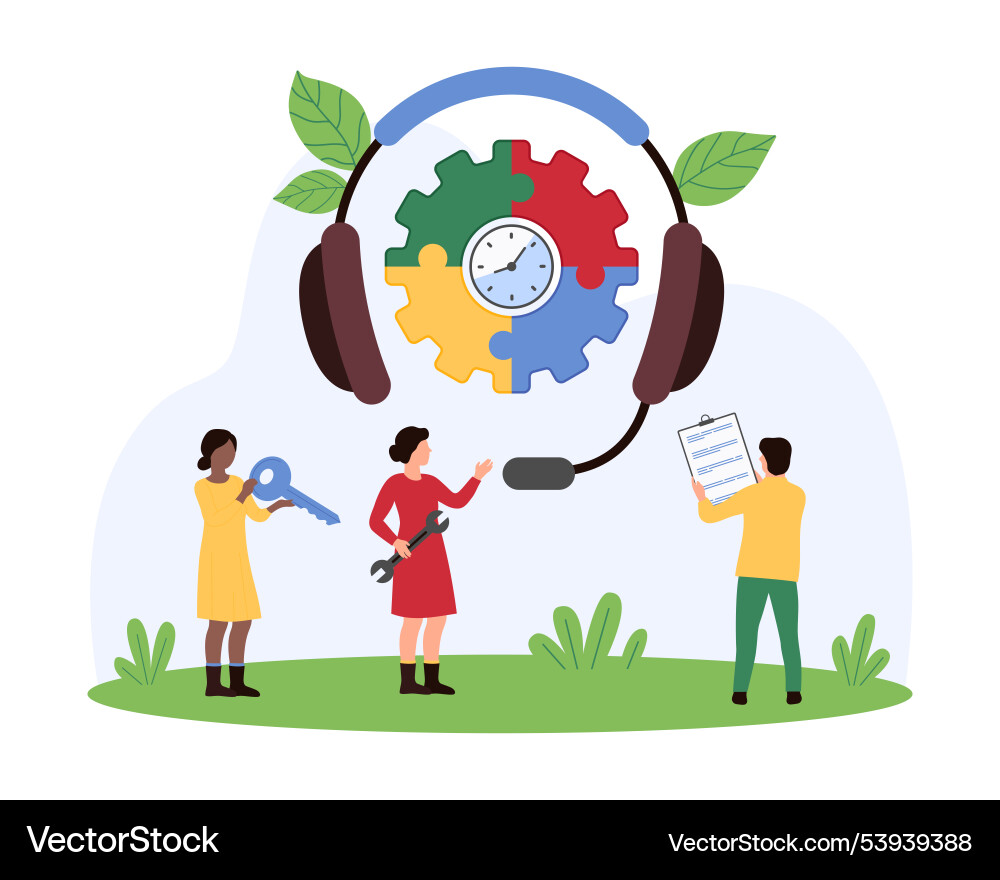 Tech support service call center and hotline Tech support service call center and hotline vector image