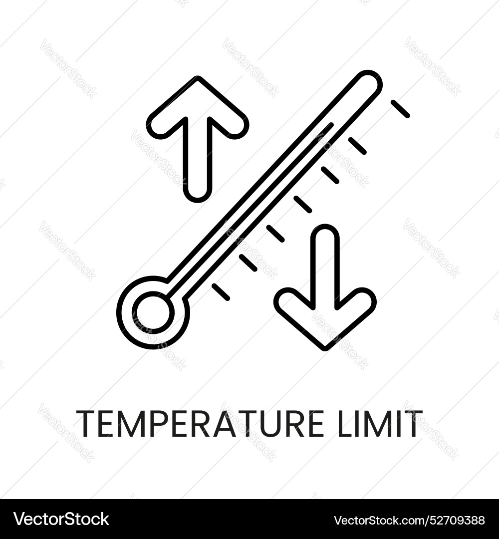 Temperature limit line icon with editable vector image