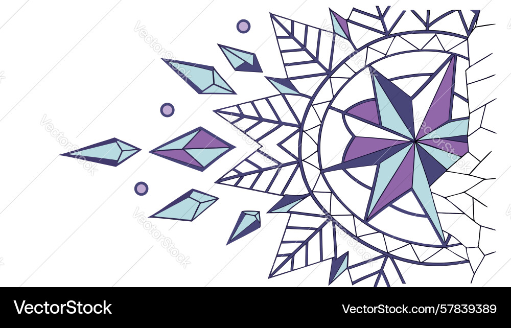 Abstract snowflake with geometric patterns Vector Image