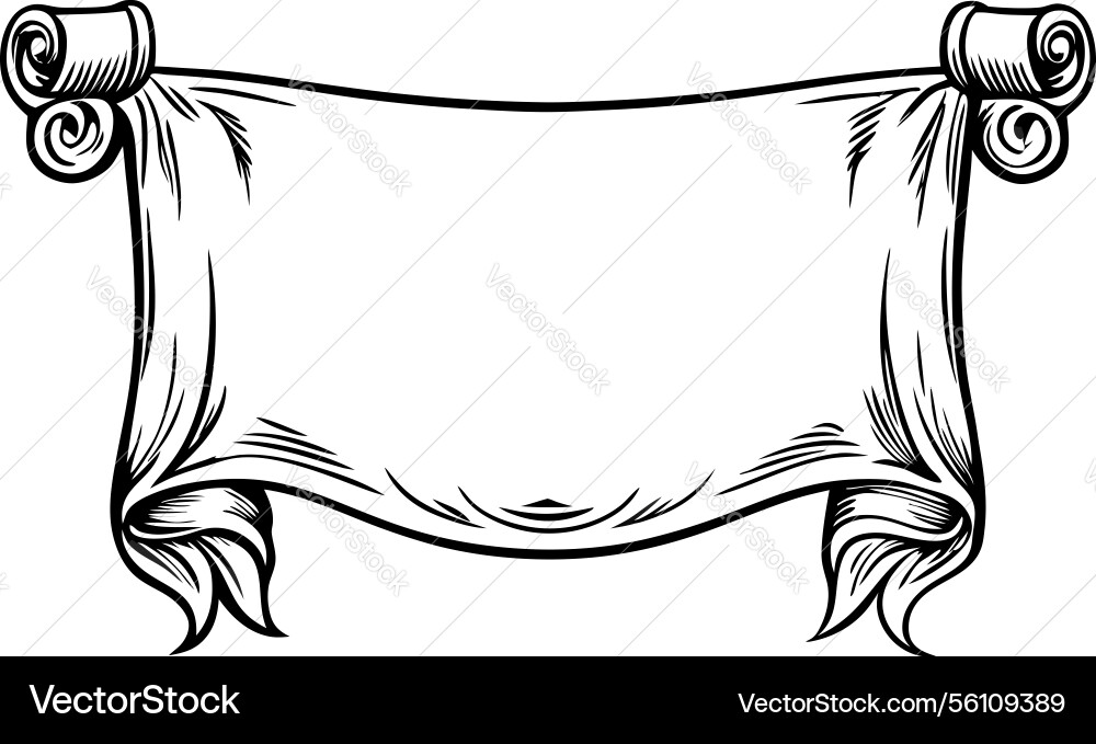Blank vintage scroll for custom text and design Vector Image