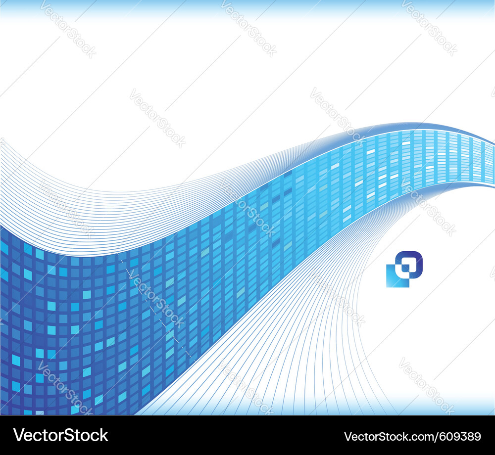 Blaue Welle Business Card Vektorbild