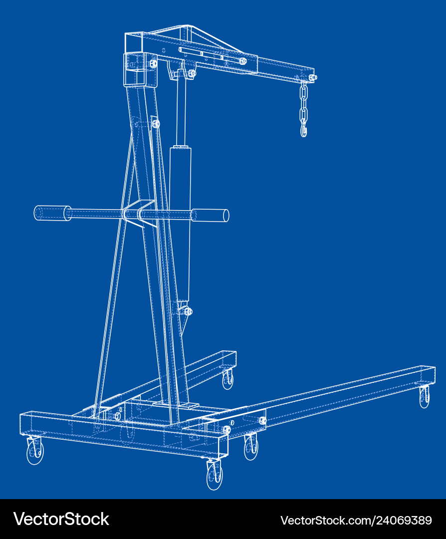 Engine hoist outline rendering of 3d Vector Image