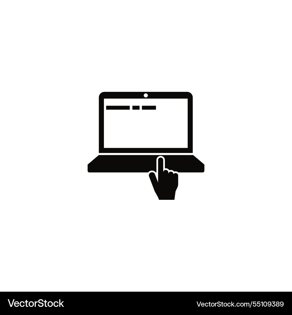 Laptop and cursor icon depicting web navigation Laptop and cursor icon depicting web navigation vector image