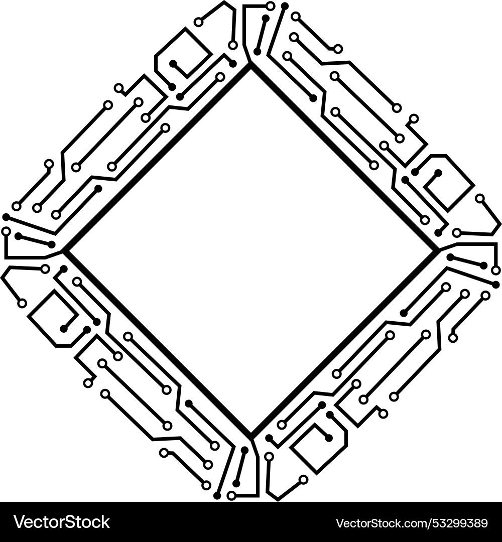 Microchip Circuitry Frame Vector Image
