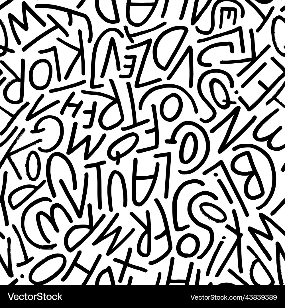 Seamless pattern with simple line letters Seamless pattern with simple line letters vector image