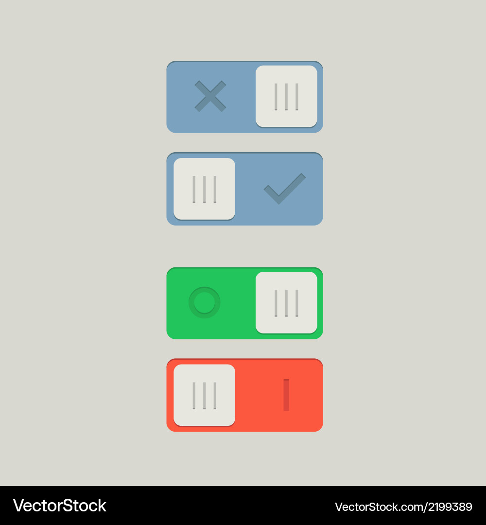 Toggle Switch Button - On/Off State vector image