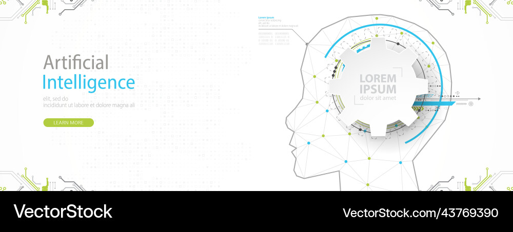 Artificial intelligence ai and big data concept Artificial intelligence ai and big data concept vector image