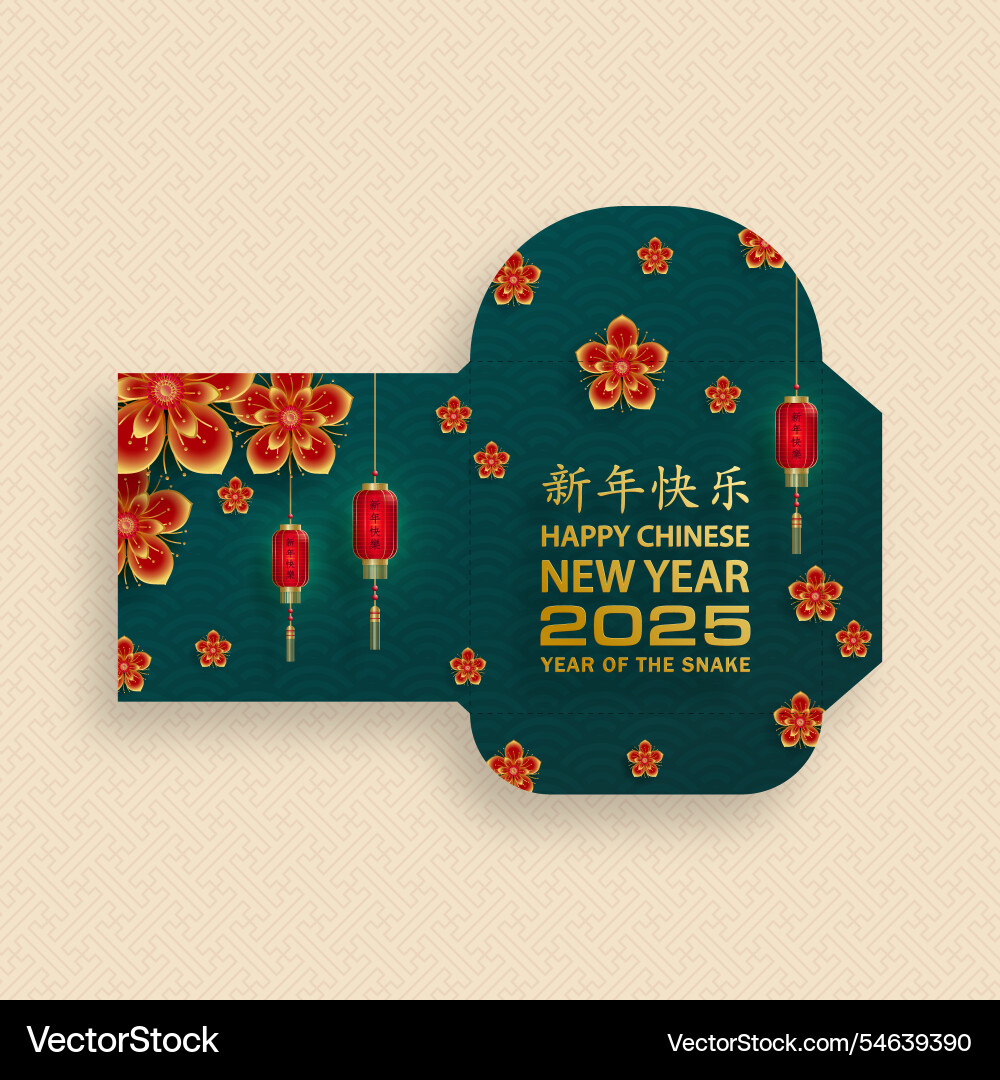 Chinese new year 2025 lucky red envelope money Chinese new year 2025 lucky red envelope money vector image