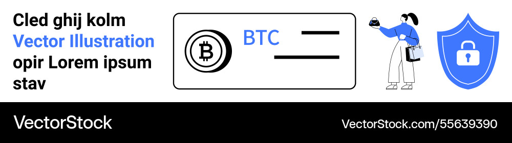Cryptocurrency transaction with bitcoin card user Cryptocurrency transaction with bitcoin card user vector image