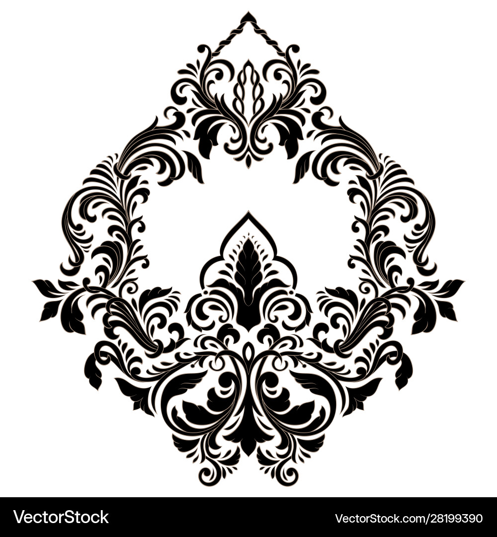 Damask element isolated central Damask element isolated central vector image