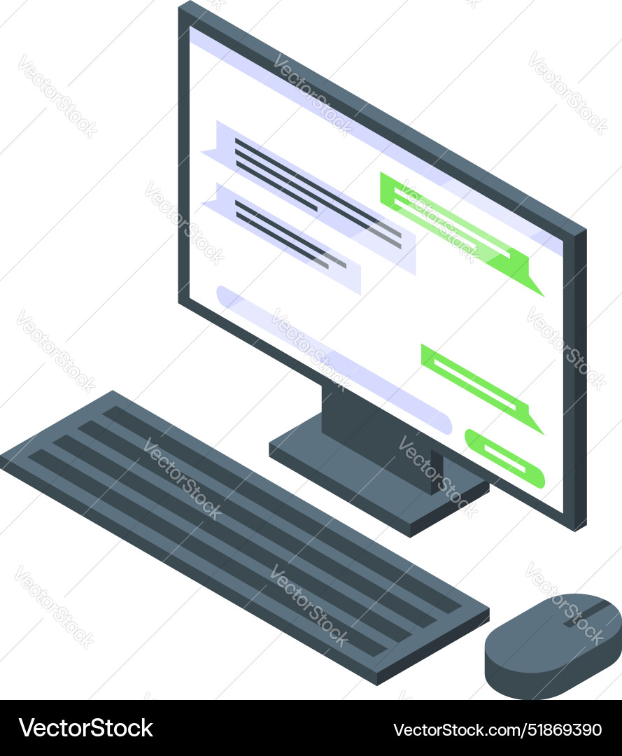 Desktop-Computer die Instant Messaging anzeigen Desktop-Computer die Instant Messaging anzeigen vektorbild