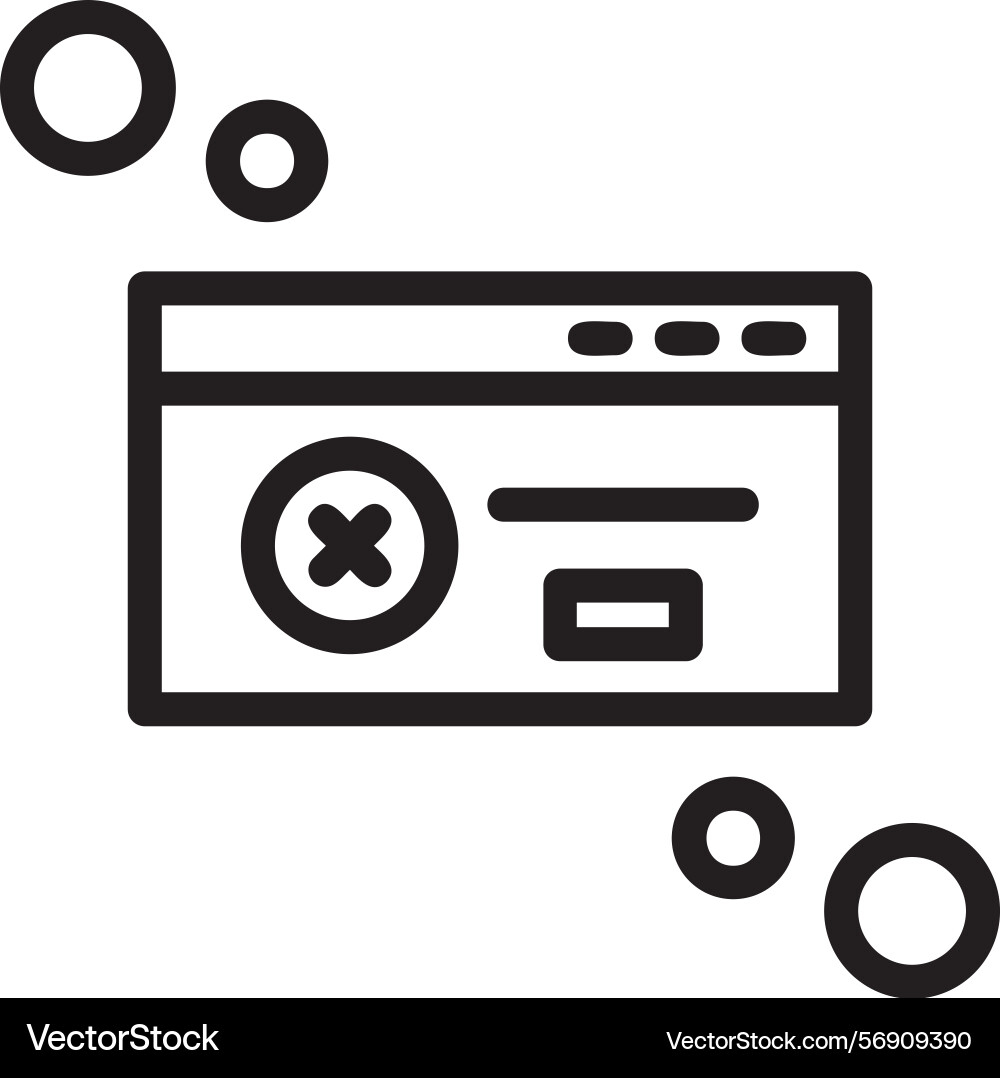 Dialog box error linear style icon design Vector Image