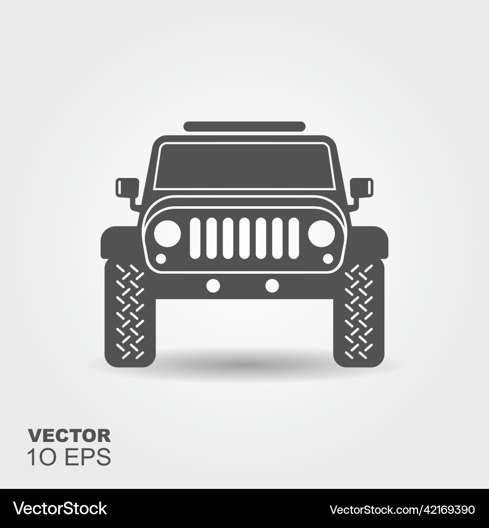 Gelände Jeep Icon - Off Road Abenteuer Vektorbild