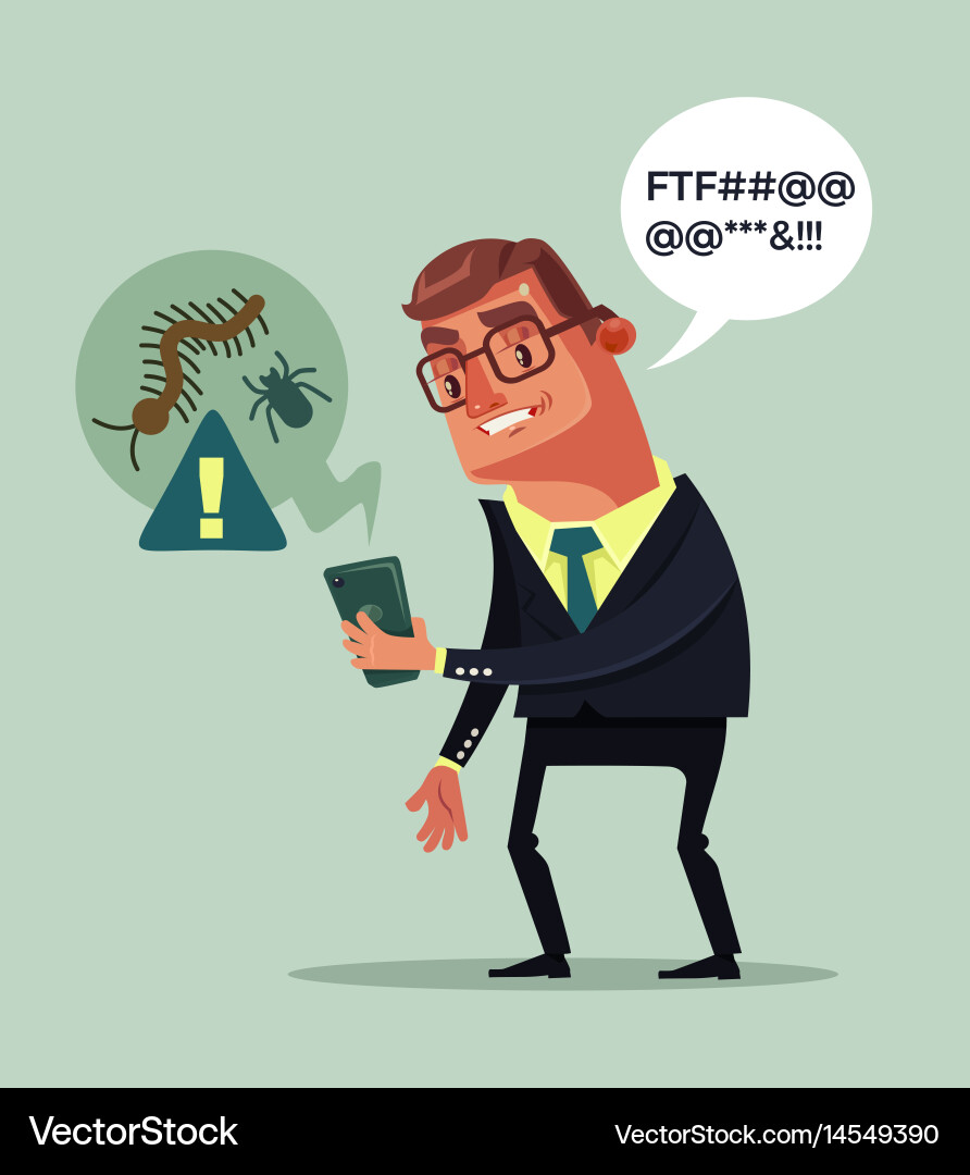 Hacker viruses attack smartphone vector image
