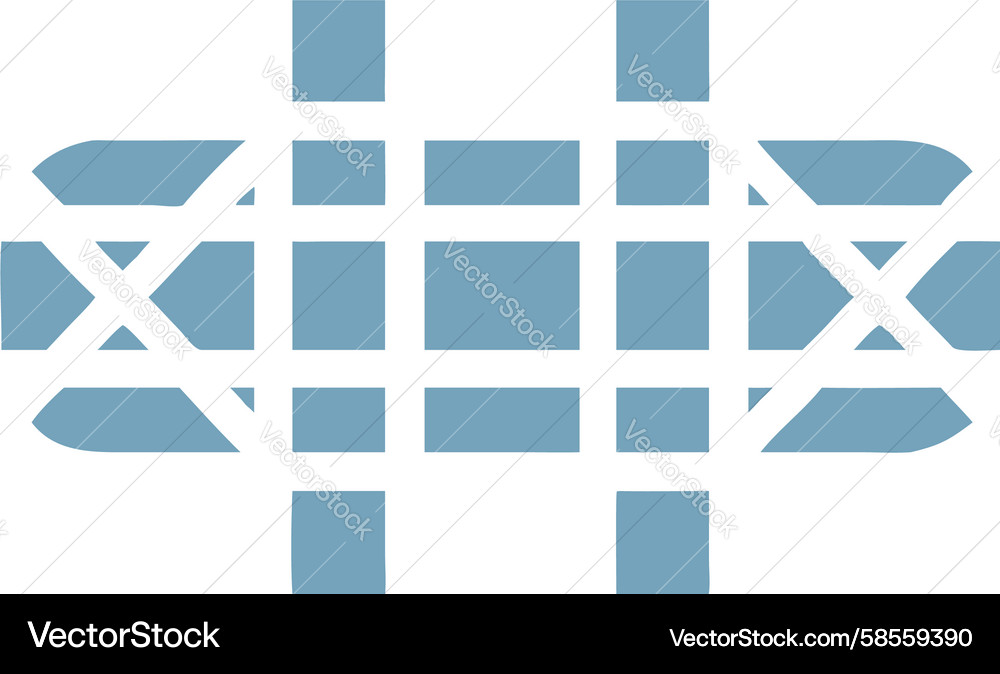 Interlocking Geometric Cross Vector Image