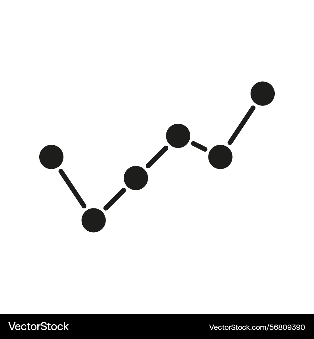 Line graph with data points solid icon trend Line graph with data points solid icon trend vector image