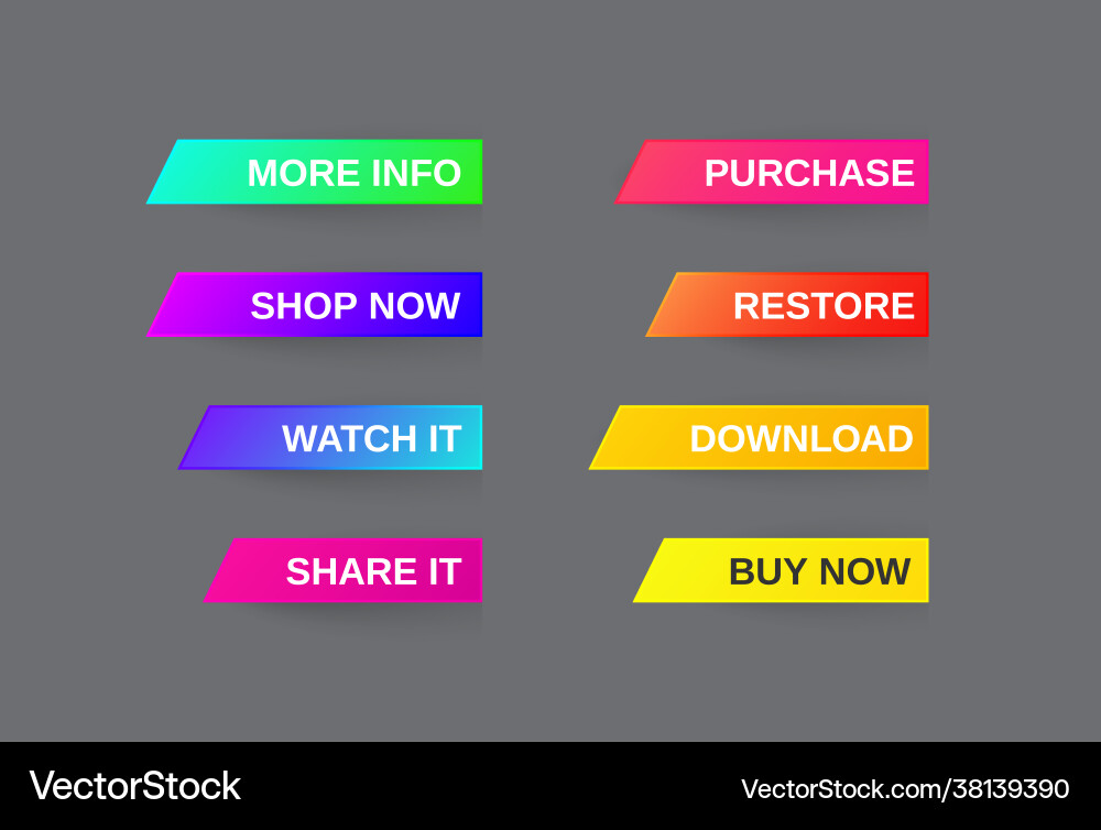 Set modern gradient app website page or game Set modern gradient app website page or game vector image